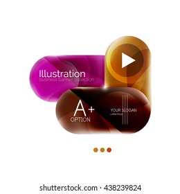 Capsule business option infographics. Vector presentation element