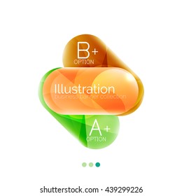 Capsule business option infographics. Vector presentation element