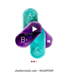 Capsule business option infographics. Vector presentation element