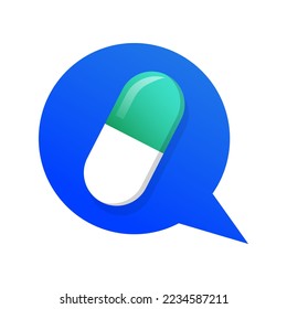Capsule chat icon logo modern vector style