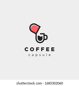 Capsule Coffee Cup logo template Vector design