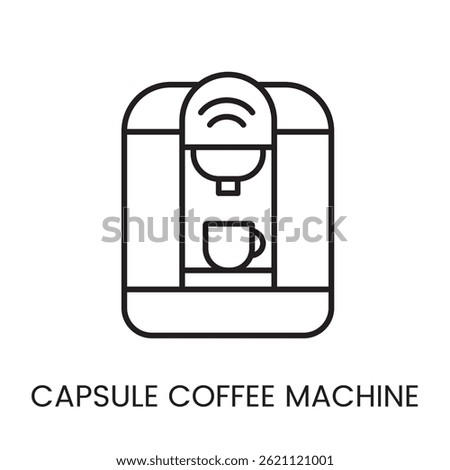 Capsule coffee machine line icon vector, with editable stroke, perfect for cafe apps and kitchen dashboards.