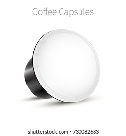 Capsule coffee on a white background isolated. Vector 