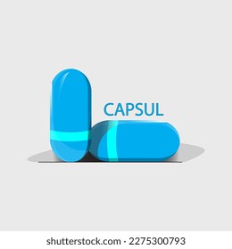 capsule design illustration. vector art. for pharmaceutical design needs.
