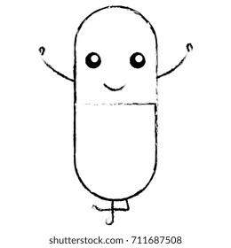 capsule drug kawaii character