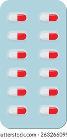 capsule drug medicine in strip vector