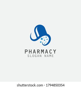 Capsule Drug vector logo creative for Pharmacy Graphic design