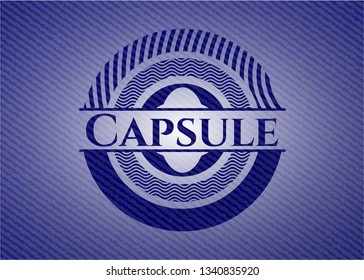 Capsule emblem with denim high quality background