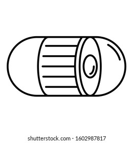 Capsule Endoscopy Equipment Concept, Pill Camera Design, Tiny Wireless Camera For Medical Diagnosis Vector Icon, Enteroscopy On White Background