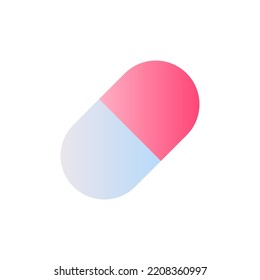 Capsule flat gradient two-color ui icon. Oral medication. Pill prescript. Remedy in shell. Simple filled pictogram. GUI, UX design for mobile application. Vector isolated RGB illustration
