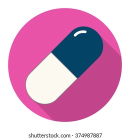 Capsule Flat Icon. Vector illustration.