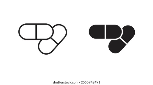 Capsule flat simple vector symbols illustration.