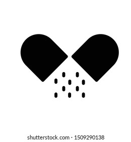 capsule glyph flat vector icon