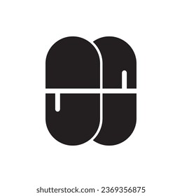 Capsule Glyph Icon. Capsule Icon