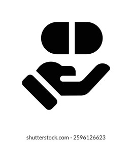 capsule glyph icon. Strong and solid vector icon for websites, mobile interfaces, presentations, and visual branding. High quality and easy to edit.
