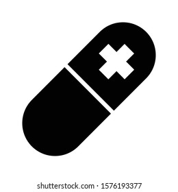 Capsule glyph icon vector illustration logo template for many purpose.Isolated on white background