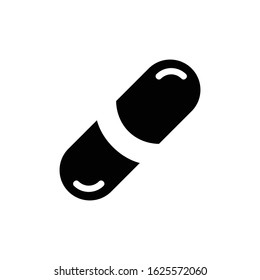 Capsule glyph icon vector illustration logo template for many purposes. Isolated on white background.