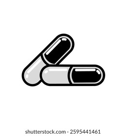 Capsule Glyph Style vector icon which can easily modify or edit. Capsule icon.