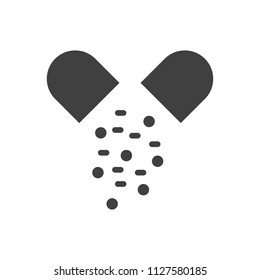 Capsule Glyph Vector Icon. Isolated on the White Background. Editable EPS file. Vector illustration.