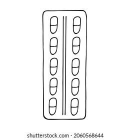 capsule hand drawn doodle. vector, scandinavian, nordic, minimalism, monochrome. icon, sticker.