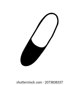 capsule hand drawn doodle. vector, scandinavian, nordic, minimalism, monochrome icon sticker medicine health