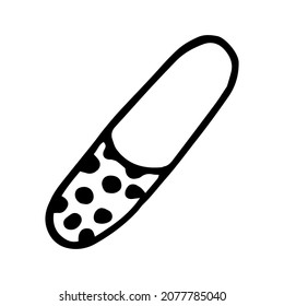 doodle dibujado a mano en cápsula. vector, escandinavo, nórdico, minimalismo, monocromo icono pegatina medicina salud