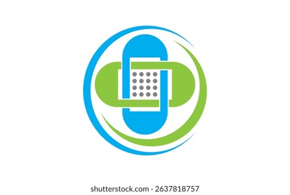 capsule health cross logo designs for medical drugs and clinic Health care logo vector and template