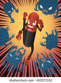 capsule hero high kick a virus