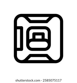 Capsule hotel. Editable stroke vector icon.