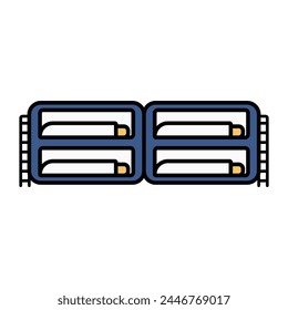 Capsule hotel icon. Dormitory hotel icon. Vector.