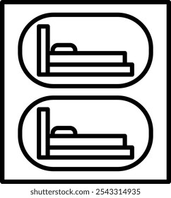Kapsel Hotel Vektor Illustration Detailliertes Symbol