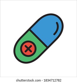 Ilustración de la plantilla de vectores de diseño de color de iconos de la cápsula