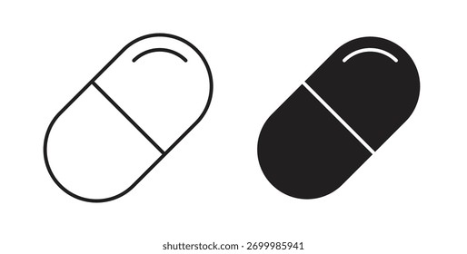 Kapselsymbol-Konzept. Logo-Symbol für Web und Mobile. Pixel perfekt.