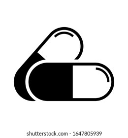 plantilla vectorial de diseño de icono de cápsula