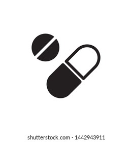 Capsule Icon Flat Vector Illustration 
