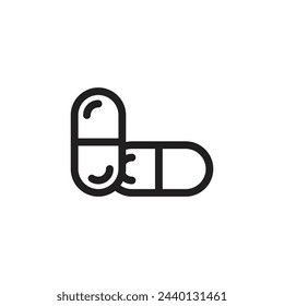 Kapselsymbol-Liniendesign-Vorlage isoliert