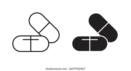 Capsule icon line. eps 10 vector illustration