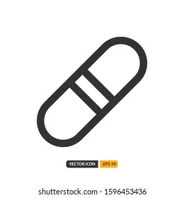 capsule icon in line style. Vector logo design template. Modern design icon, symbol, logo and illustration. Vector graphics illustration and editable stroke. Isolated on white background.