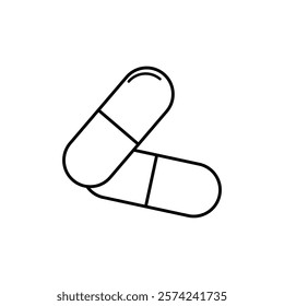Capsule icon linear logo isolated