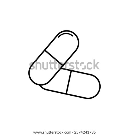 Capsule icon linear logo isolated