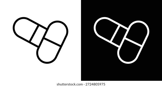 Capsule icon logo concept in strokes