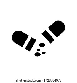 icono de la cápsula o logotipo símbolo de signo aislado ilustración vectorial - iconos vectoriales de estilo negro de alta calidad
