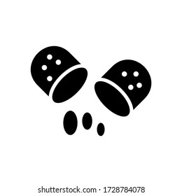 icono de la cápsula o logotipo símbolo de signo aislado ilustración vectorial - iconos vectoriales de estilo negro de alta calidad
