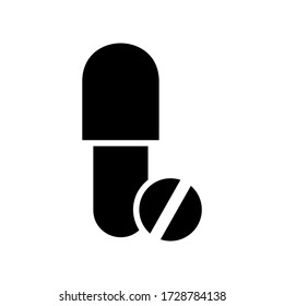 icono de la cápsula o logotipo símbolo de signo aislado ilustración vectorial - iconos vectoriales de estilo negro de alta calidad
