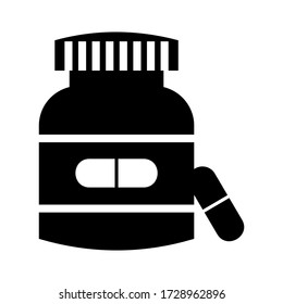 icono de la cápsula o logotipo símbolo de signo aislado ilustración vectorial - iconos vectoriales de estilo negro de alta calidad
