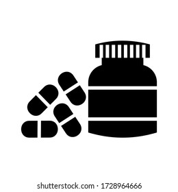icono de la cápsula o logotipo símbolo de signo aislado ilustración vectorial - iconos vectoriales de estilo negro de alta calidad
