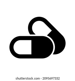 Kapselsymbol oder Logo einzeln auf Zeichen, Vektorgrafik - hochwertige Vektorsymbole in schwarzem Stil
