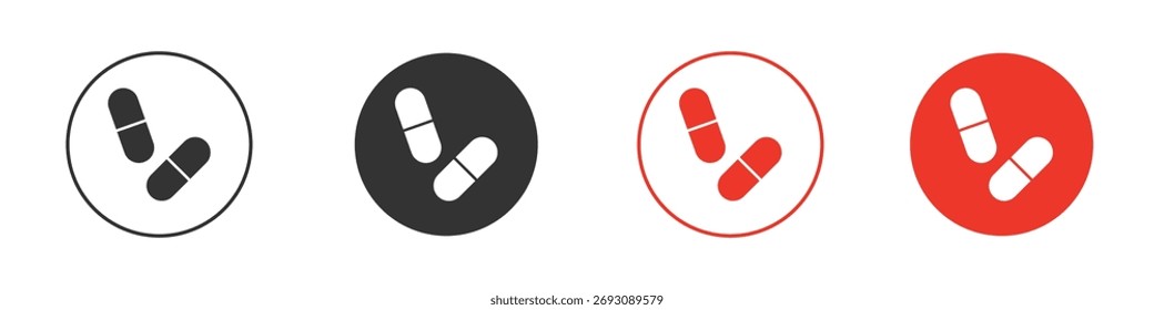 Capsule icon Logos. Flat Vector Icon Design Template