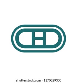 Capsule icon. Medications. Flat design, linear and color styles. Isolated vector illustrations
