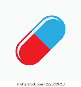 Capsule Icon. Medicine, Treatment Illness Symbol.